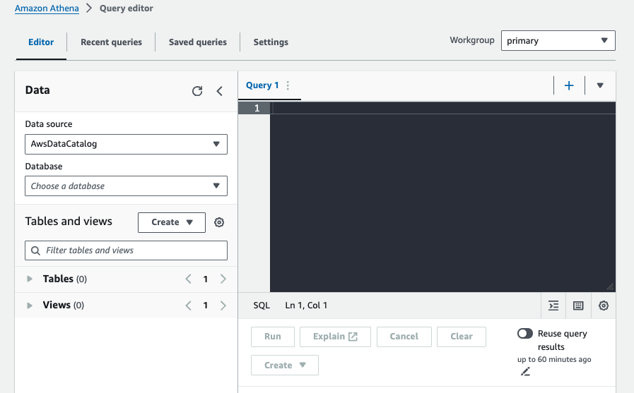 athena query editor