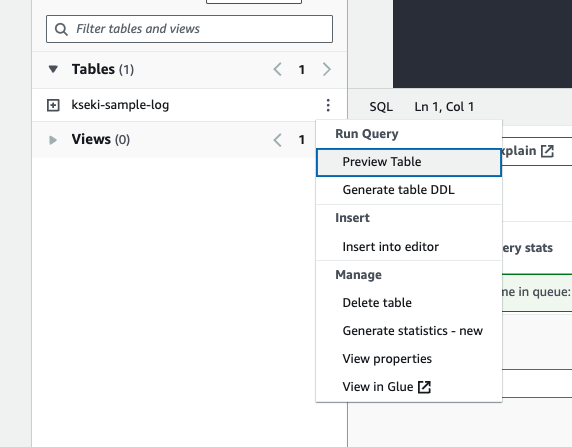 preview table